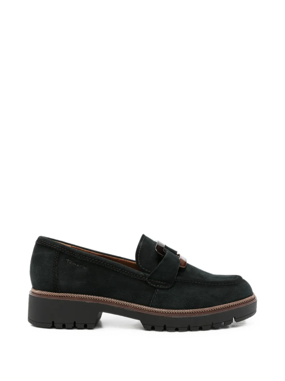 TAMARIS suede chunky-sole loafers - Nero