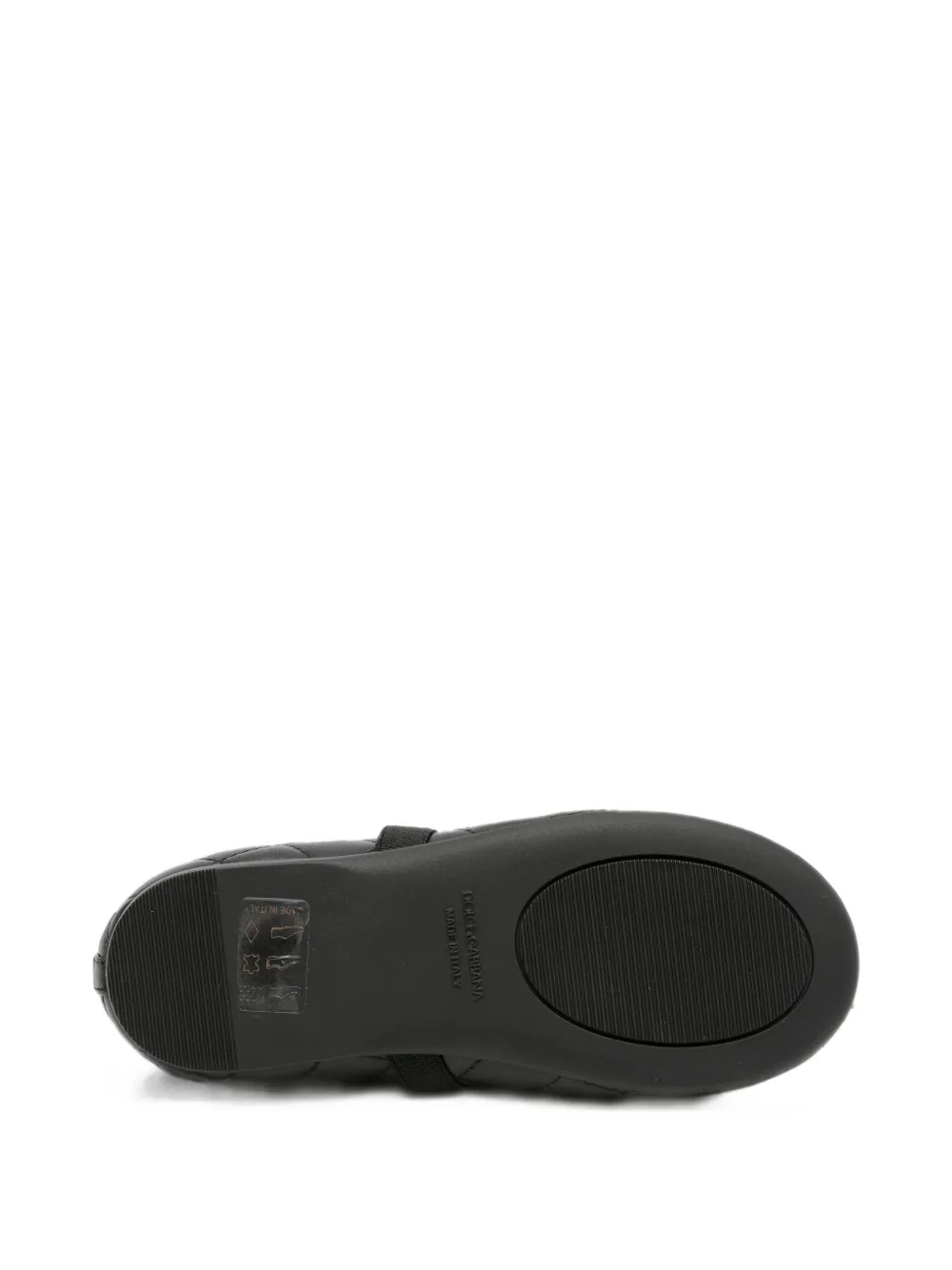 Dolce & Gabbana Kids quilted logo-plaque ballet flats Zwart
