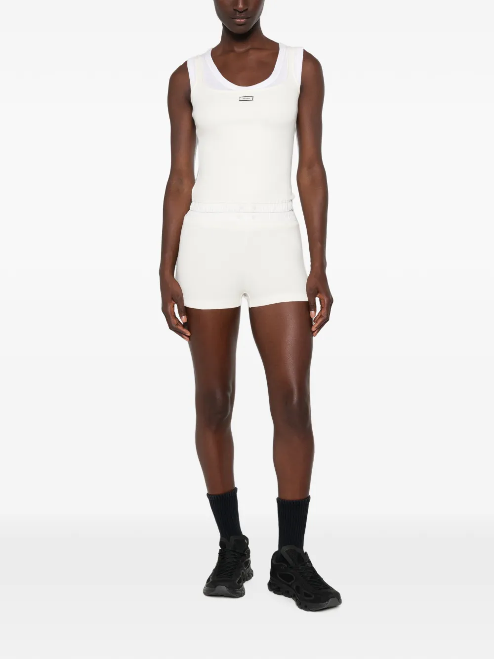 ENTIRE STUDIOS Tanktop met logopatch Beige