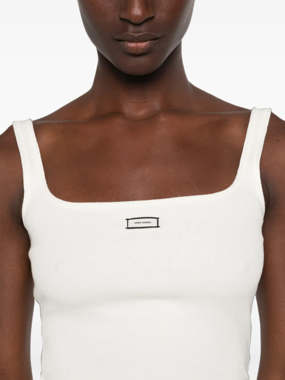 ENTIRE STUDIOS Tanktop met logopatch Beige