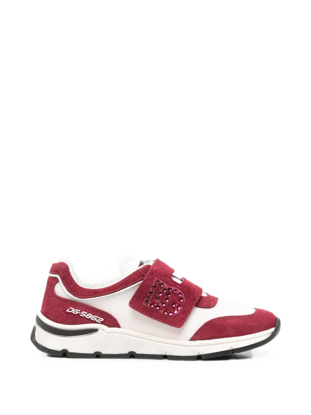 Dolce & Gabbana Kids DG Running embellished touch-strap sneakers - Rosso