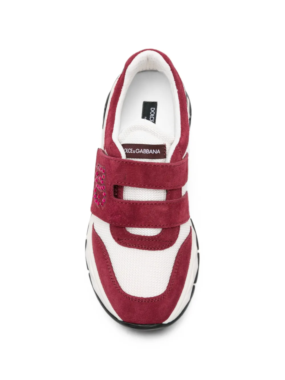 Dolce & Gabbana Kids DG Running embellished touch-strap sneakers Rood
