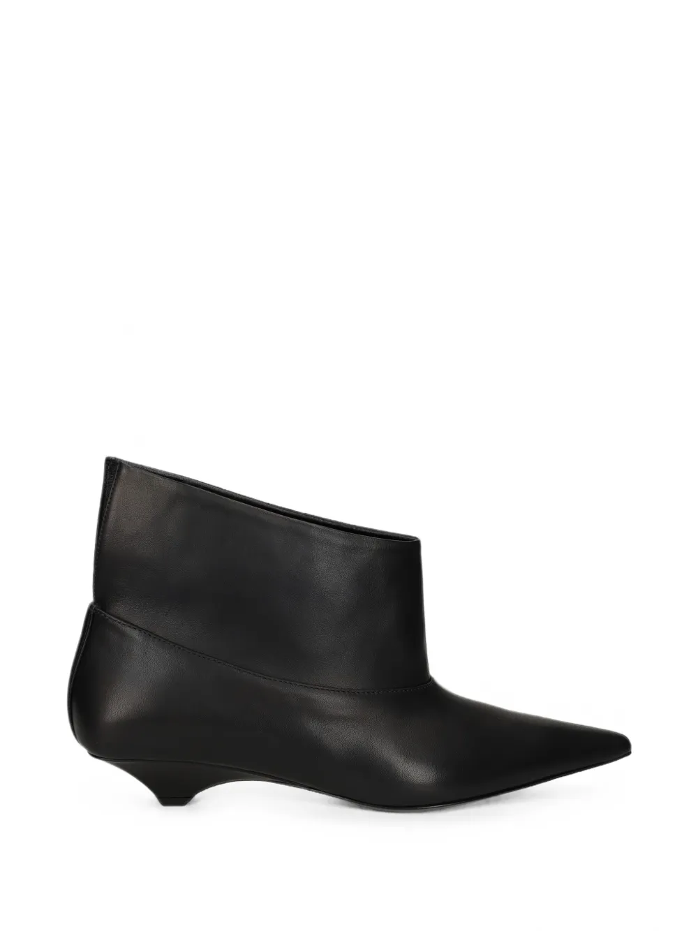 Vic Matie Pointed-toe Leather Ankle Boots In Black