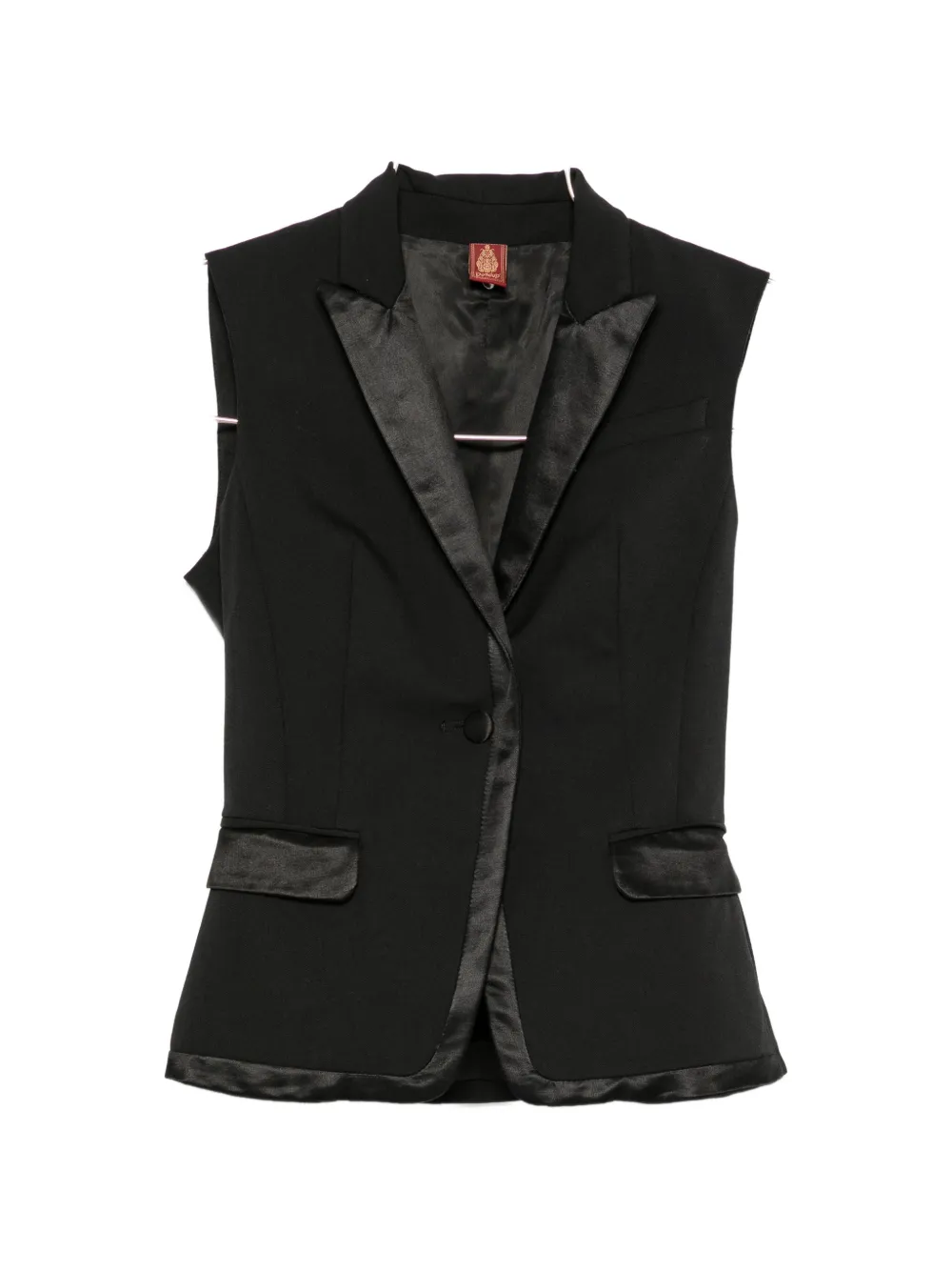 Pre-owned Dondup 2000s Satin-trim Gilet In Black