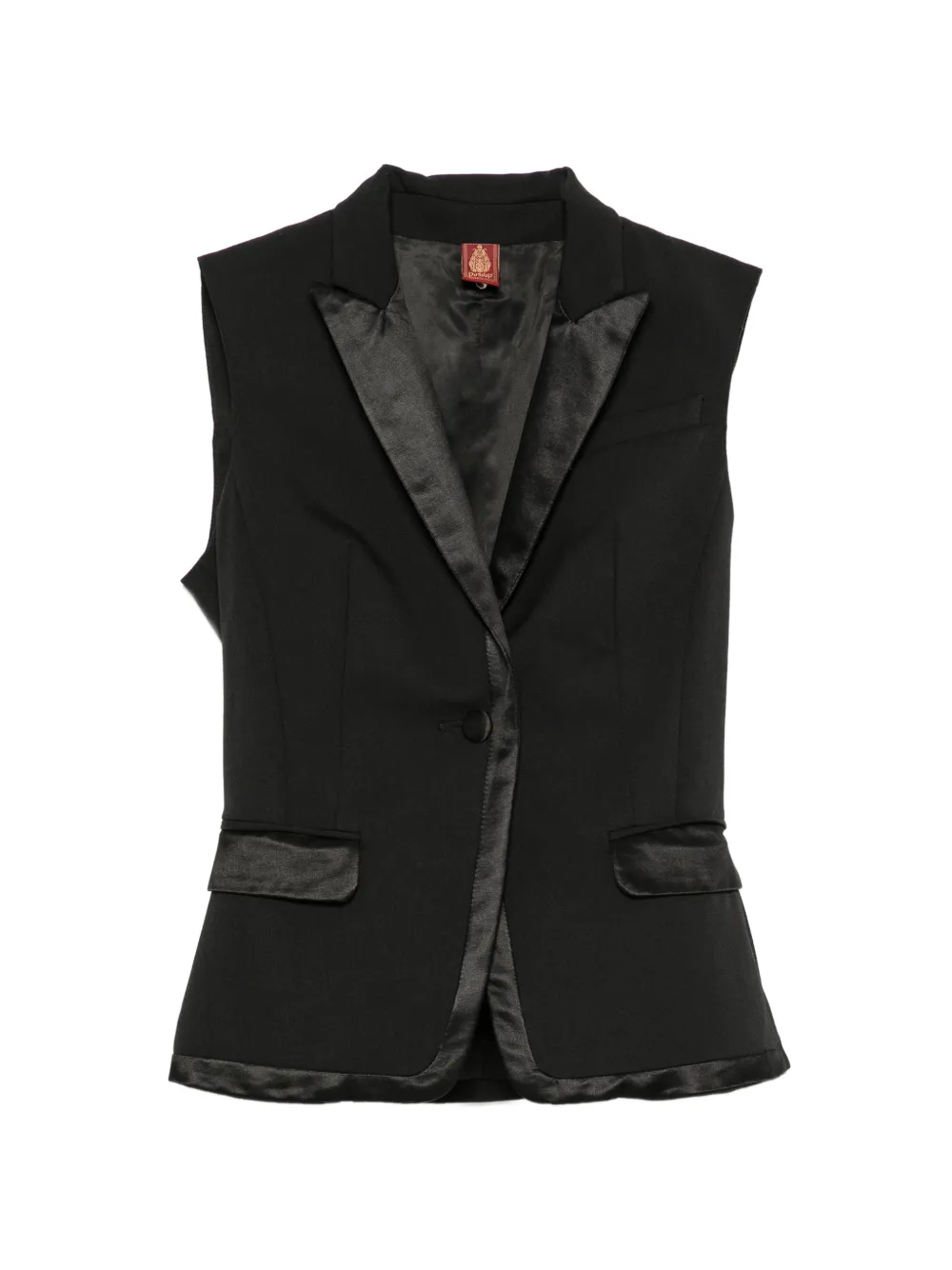 DONDUP gilet à bords en satin (années 2000) - Noir