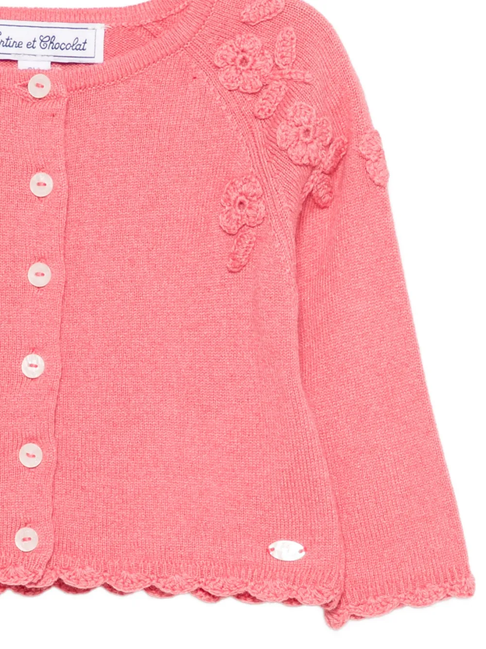Tartine Et Chocolat Gewelfd vest met bloemapplicatie Roze