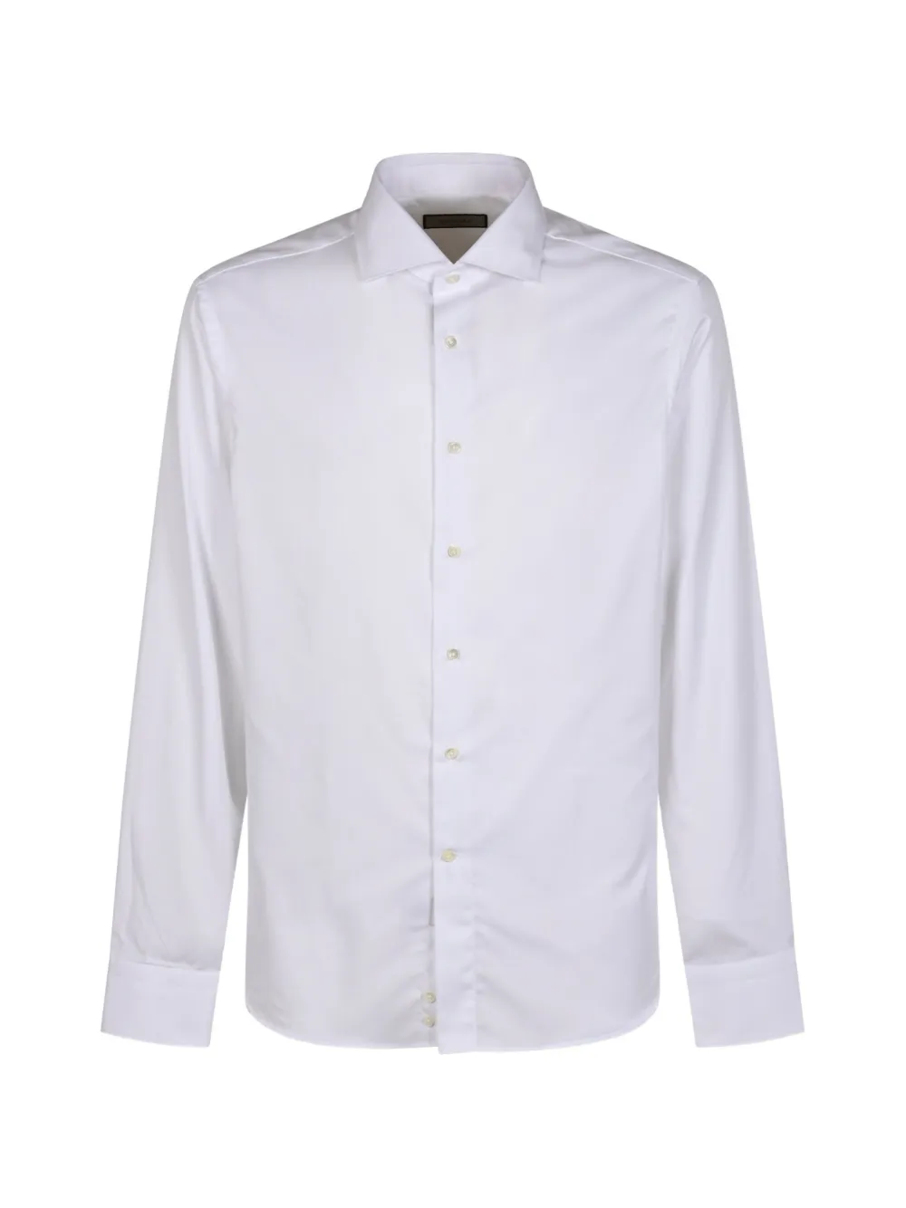 Canali Twill Spread-collar Shirt In White