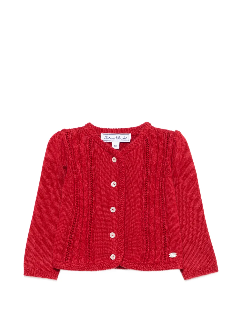 Tartine Et Chocolat cable-knit cardigan - Rosso