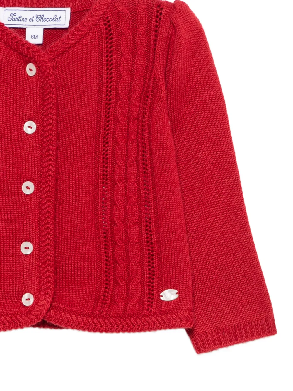 Tartine Et Chocolat Kabelgebreid vest Rood