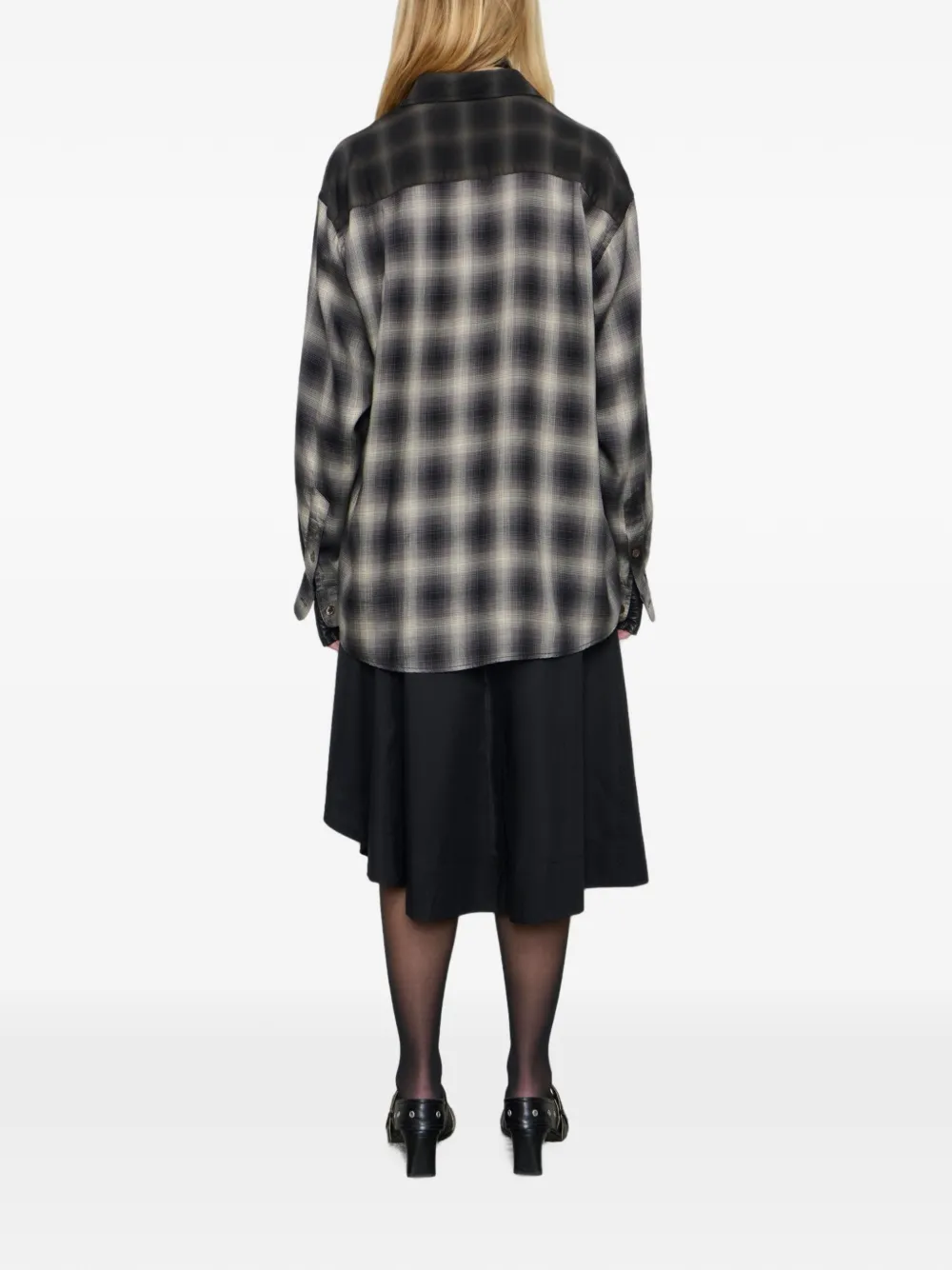OUR LEGACY Favourite blouse met ruit-print Grijs