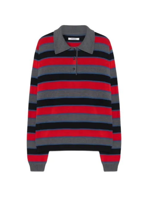 Cordera striped long-sleeve polo top
