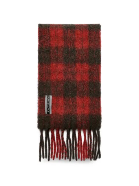 OUR LEGACY Estate plaid fuzzy scarf