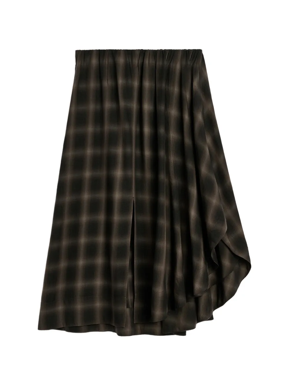 Our Legacy Fan Check-pattern Skirt In Brown