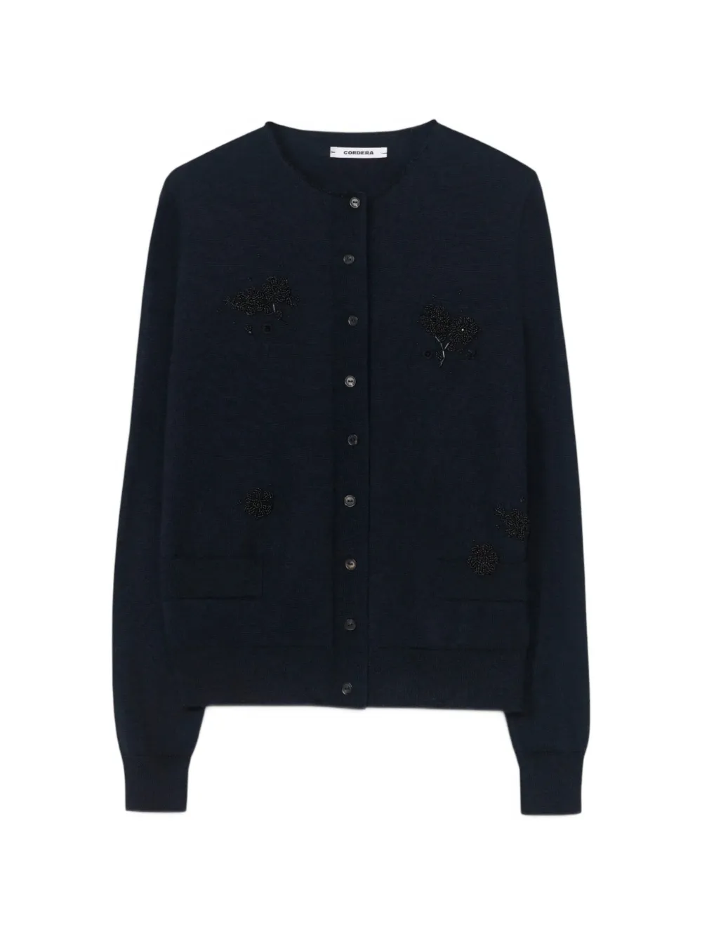 Cordera bead-embellished floral-patch cardigan