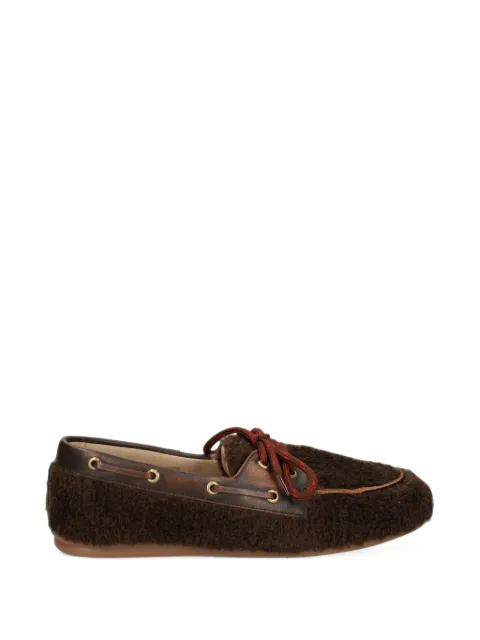 Posa shearling-effect lace-up loafers
