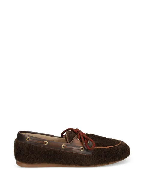 Posa mocassins lacés à effet peau lainée