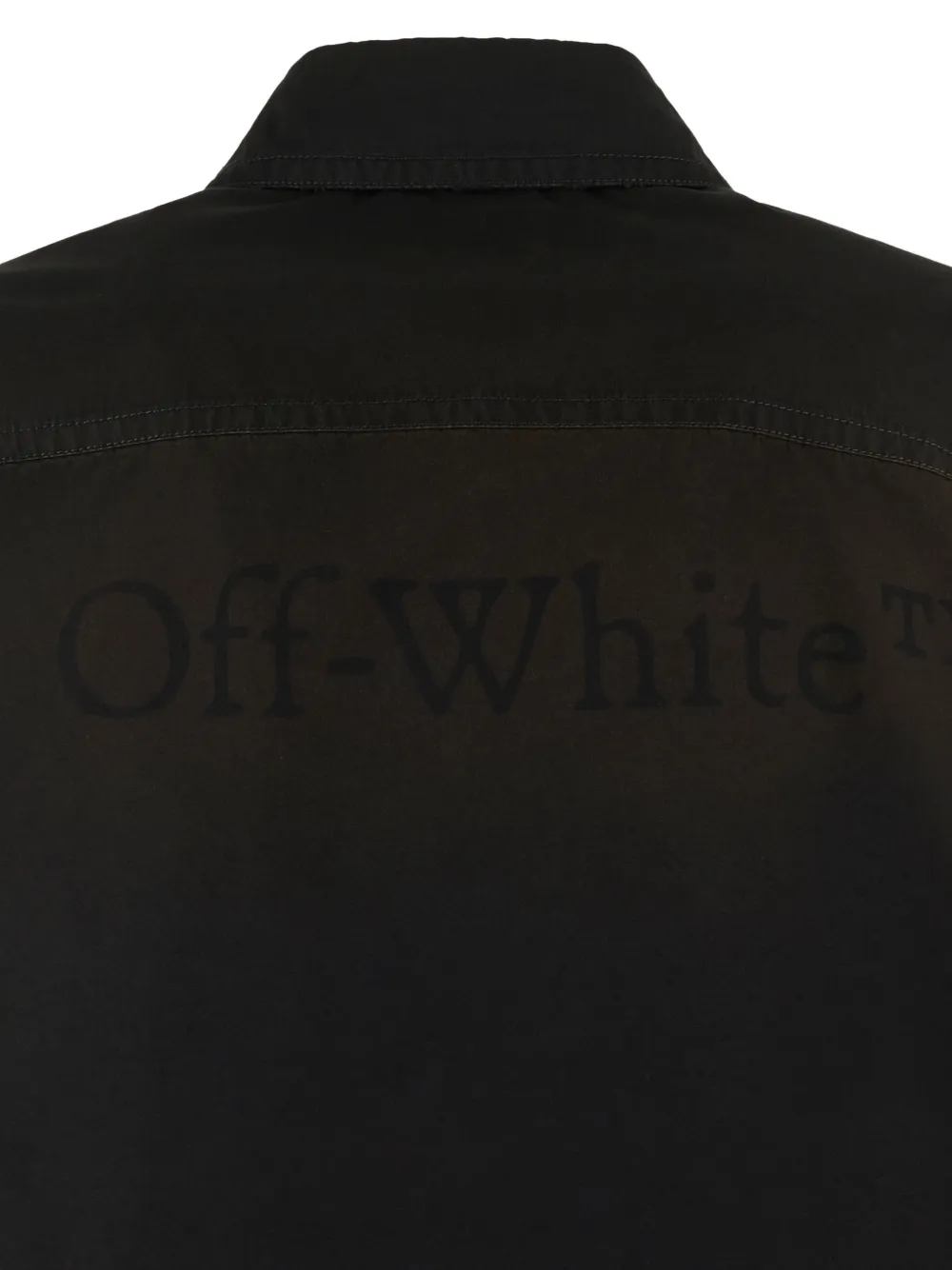 Off-White Shirtjack met logoprint en knopen Zwart