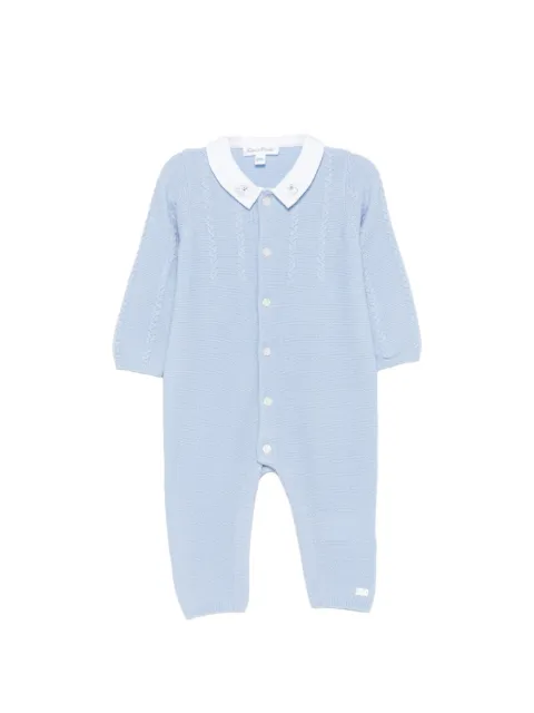 Tartine Et Chocolat cable-knit embroidered-collar romper