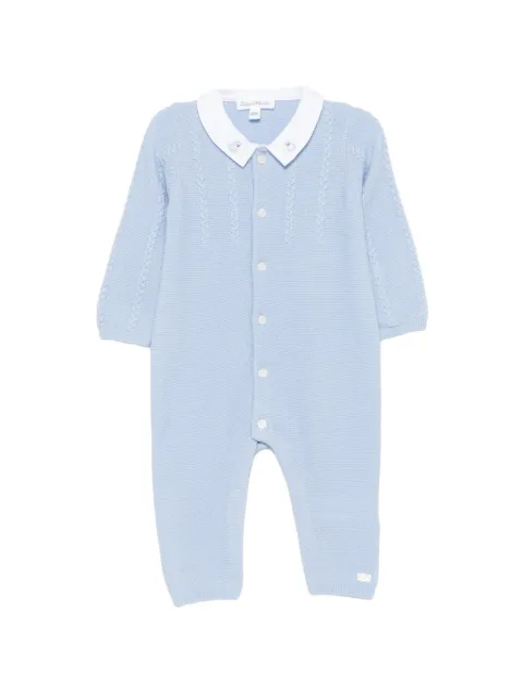 Tartine Et Chocolat cable-knit embroidered-collar romper