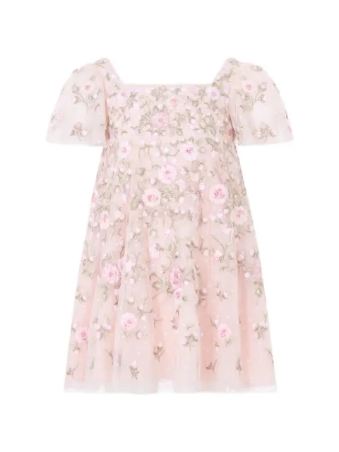 NEEDLE & THREAD KIDS Eden floral-embroidered tulle dress
