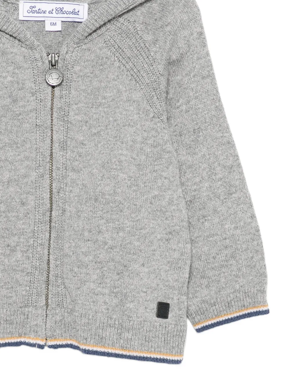 Tartine Et Chocolat zip-up knitted hoodie Grijs