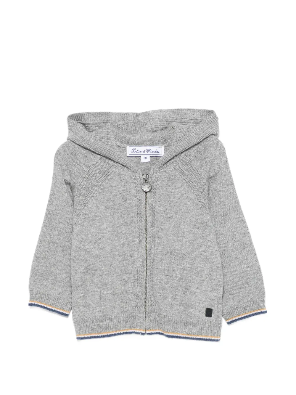 Tartine Et Chocolat zip-up knitted hoodie Grijs