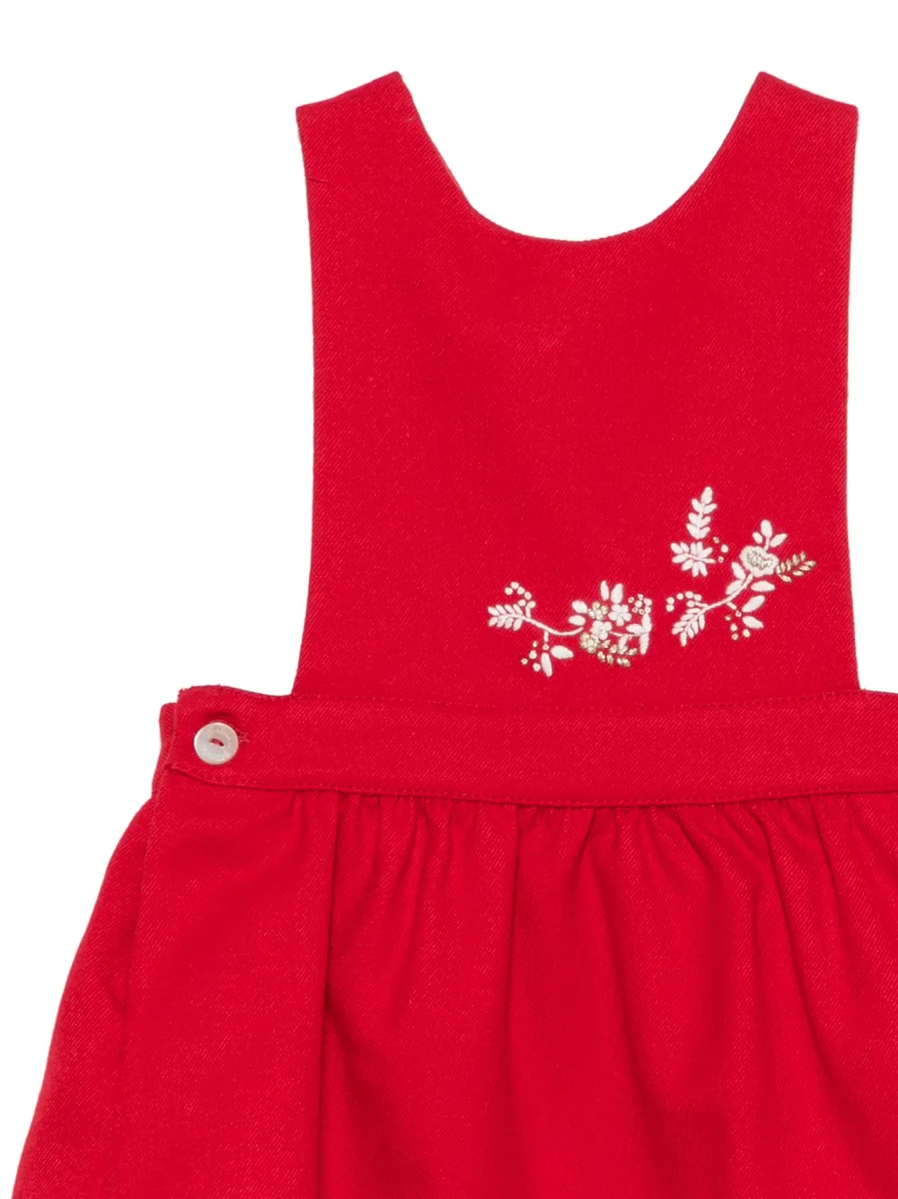 Tartine Et Chocolat Pinafore jurk met geborduurde bloemen Rood