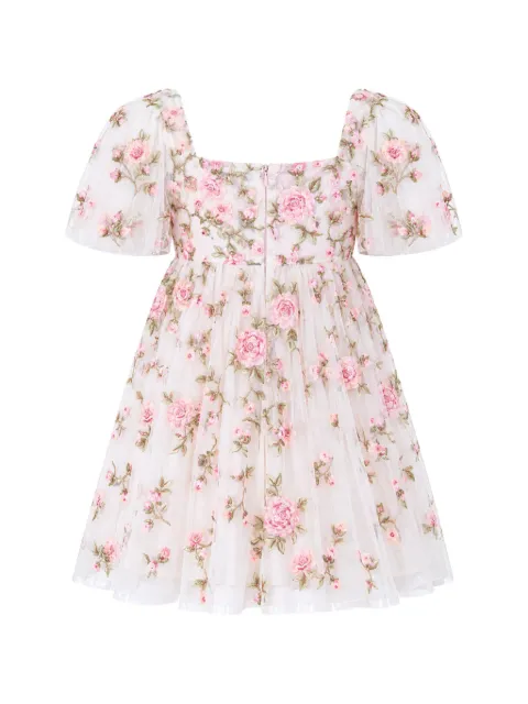 NEEDLE & THREAD KIDS robe Eden Rose en tulle à fleurs brodées
