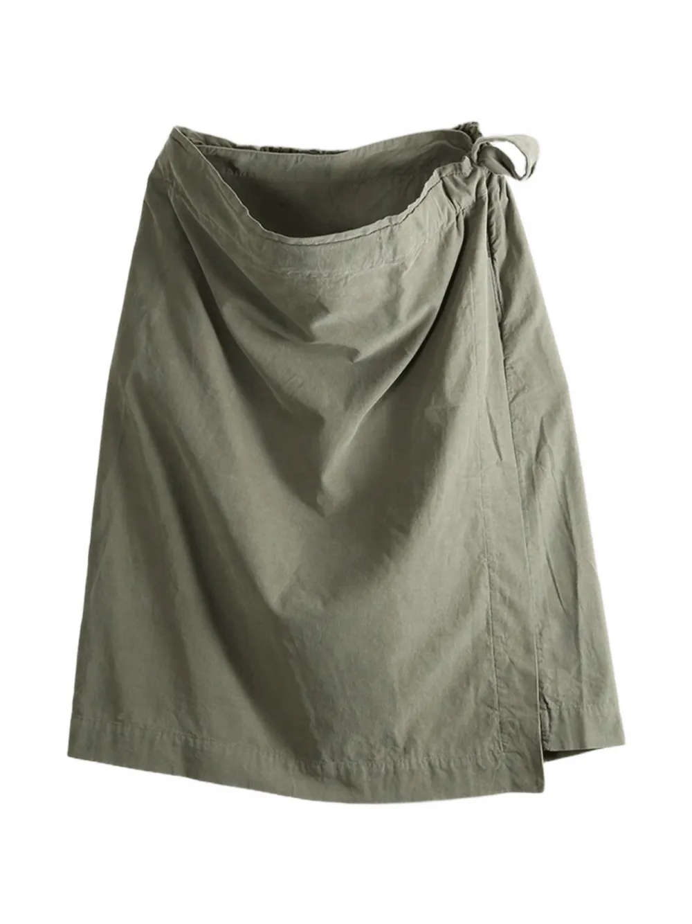 Casey Casey Wrap-style Gathered Midi Skirt In Green