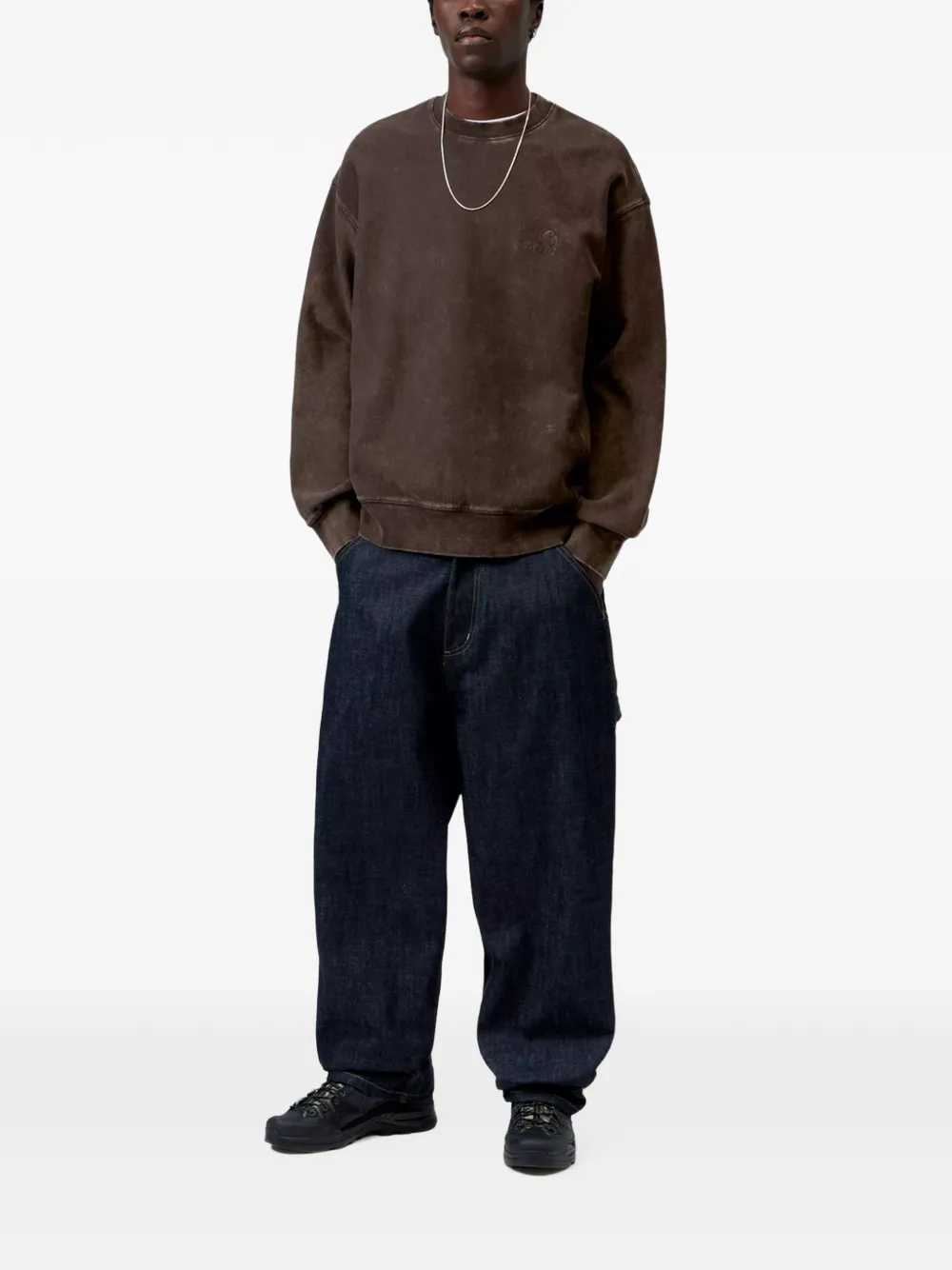 Carhartt WIP Lambert embroidered sweatshirt Bruin