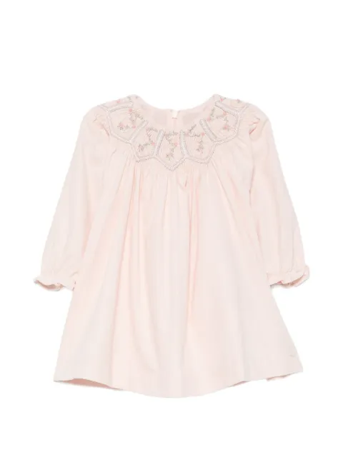 Tartine Et Chocolat smocked floral-embroidered dress