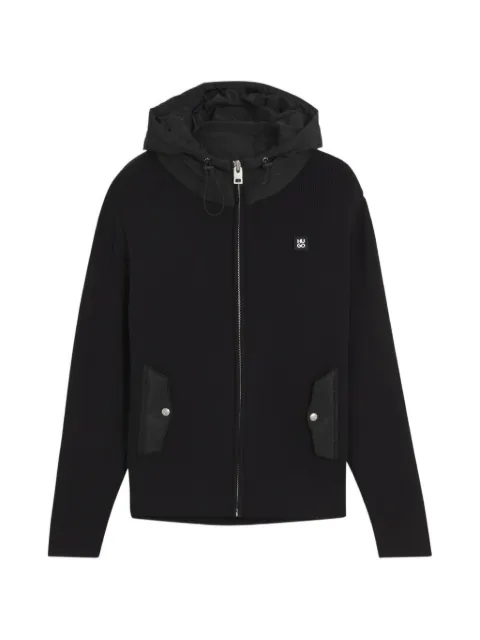 HUGO relaxed-fit hooded jacket with branded details