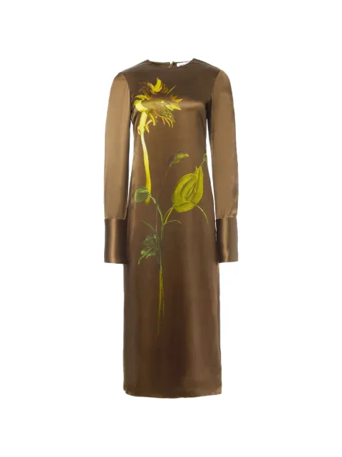 Monse sunflower-print long-sleeve midi dress