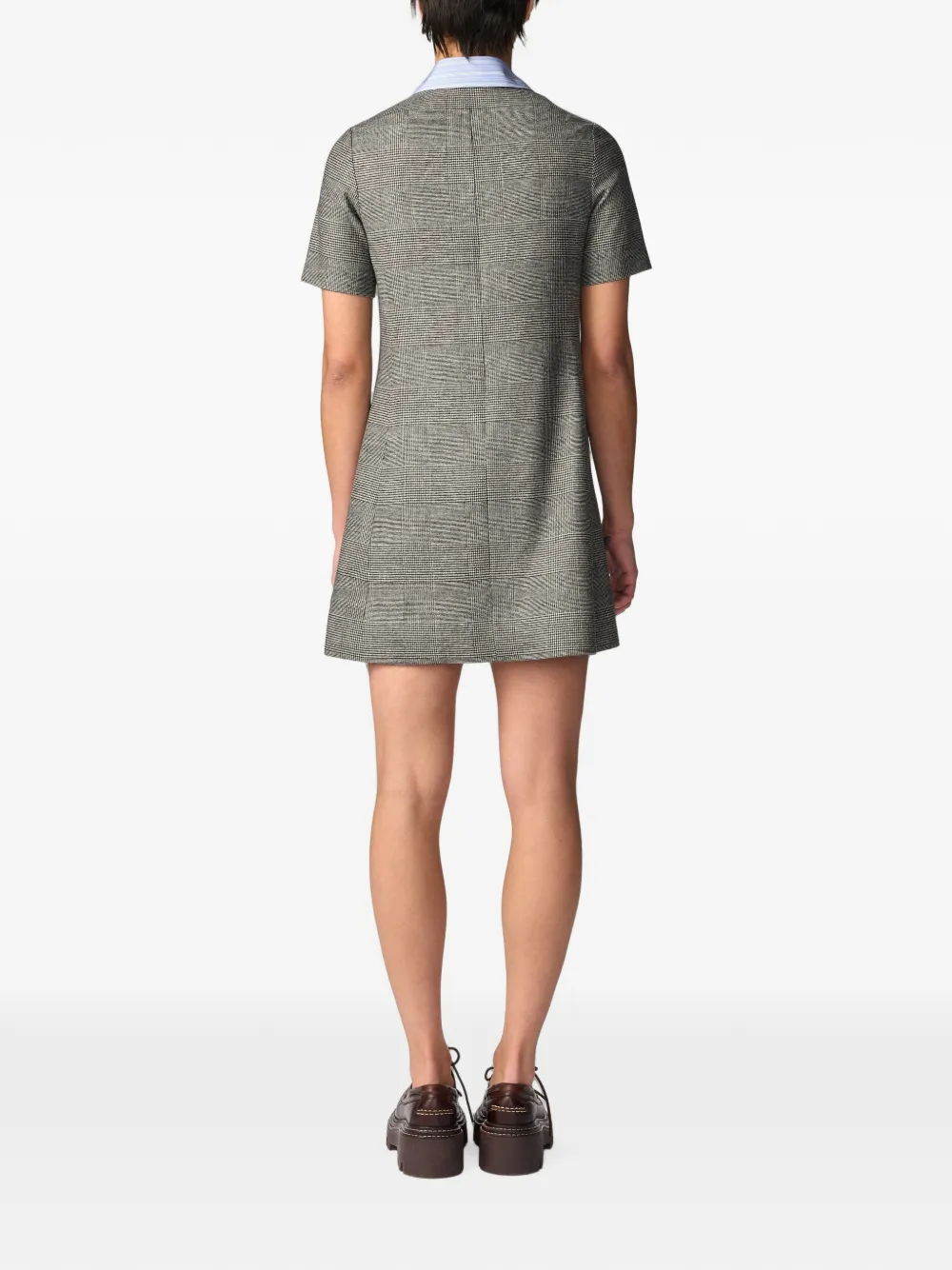 Monse Mini-jurk met Prince of Wales-ruit en zonnebloemdetail Grijs