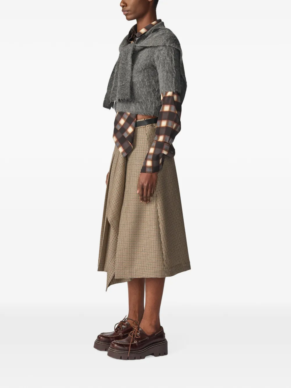 Monse Cropped trui met sjaaldetail Grijs