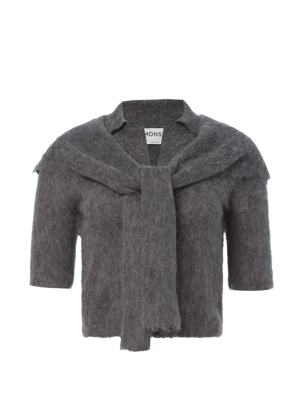 Monse cropped scarf-detail sweater - Grigio