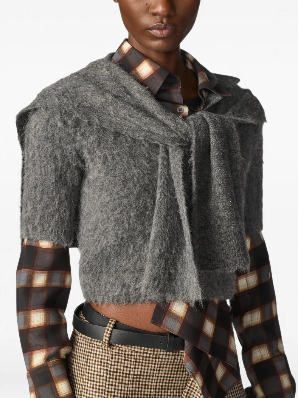 Monse Cropped trui met sjaaldetail Grijs