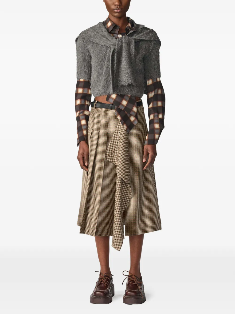 Monse Cropped trui met sjaaldetail Grijs