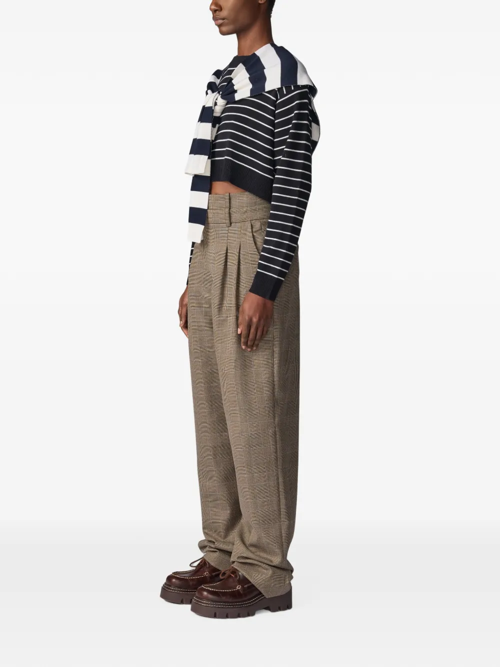 Monse Gestreepte cropped trui Blauw