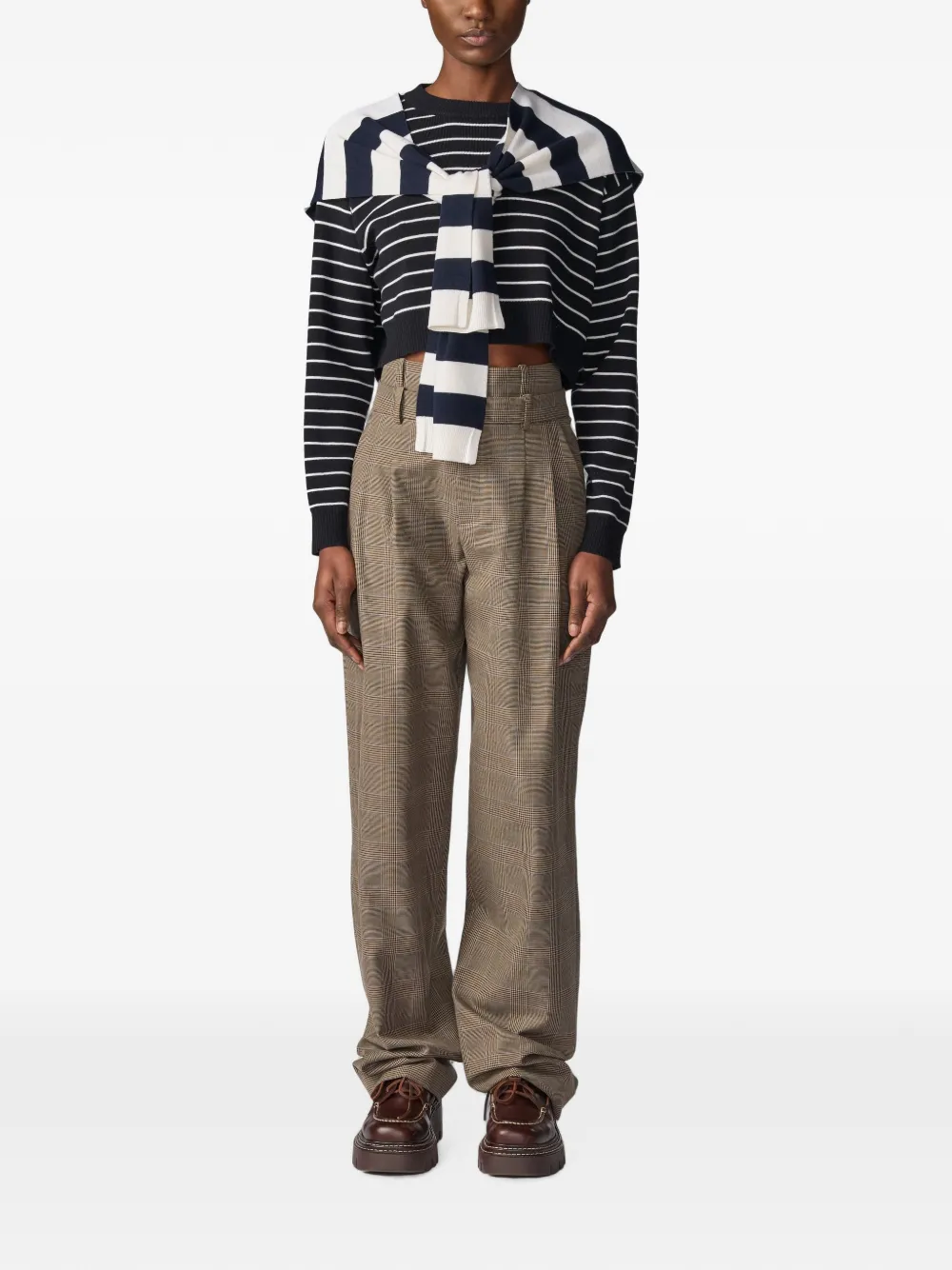 Monse Gestreepte cropped trui Blauw