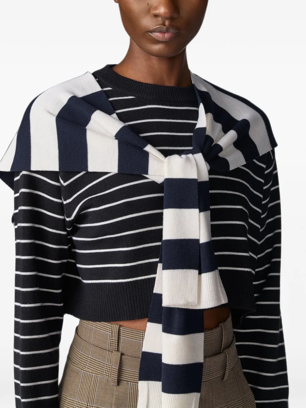 Monse Gestreepte cropped trui Blauw