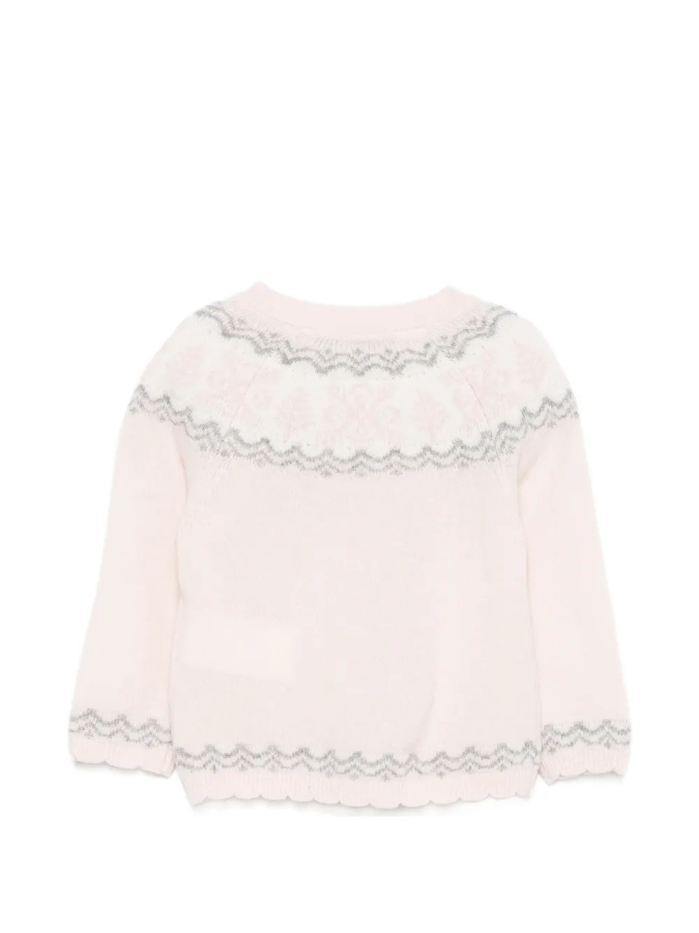 Tartine Et Chocolat Fair Isle scalloped sweater Roze