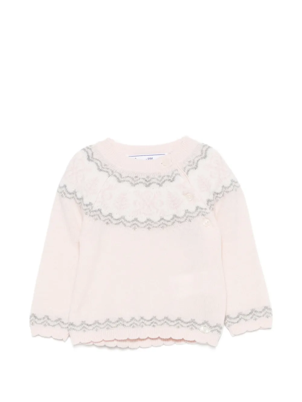 Tartine Et Chocolat Fair Isle scalloped sweater - Rosa