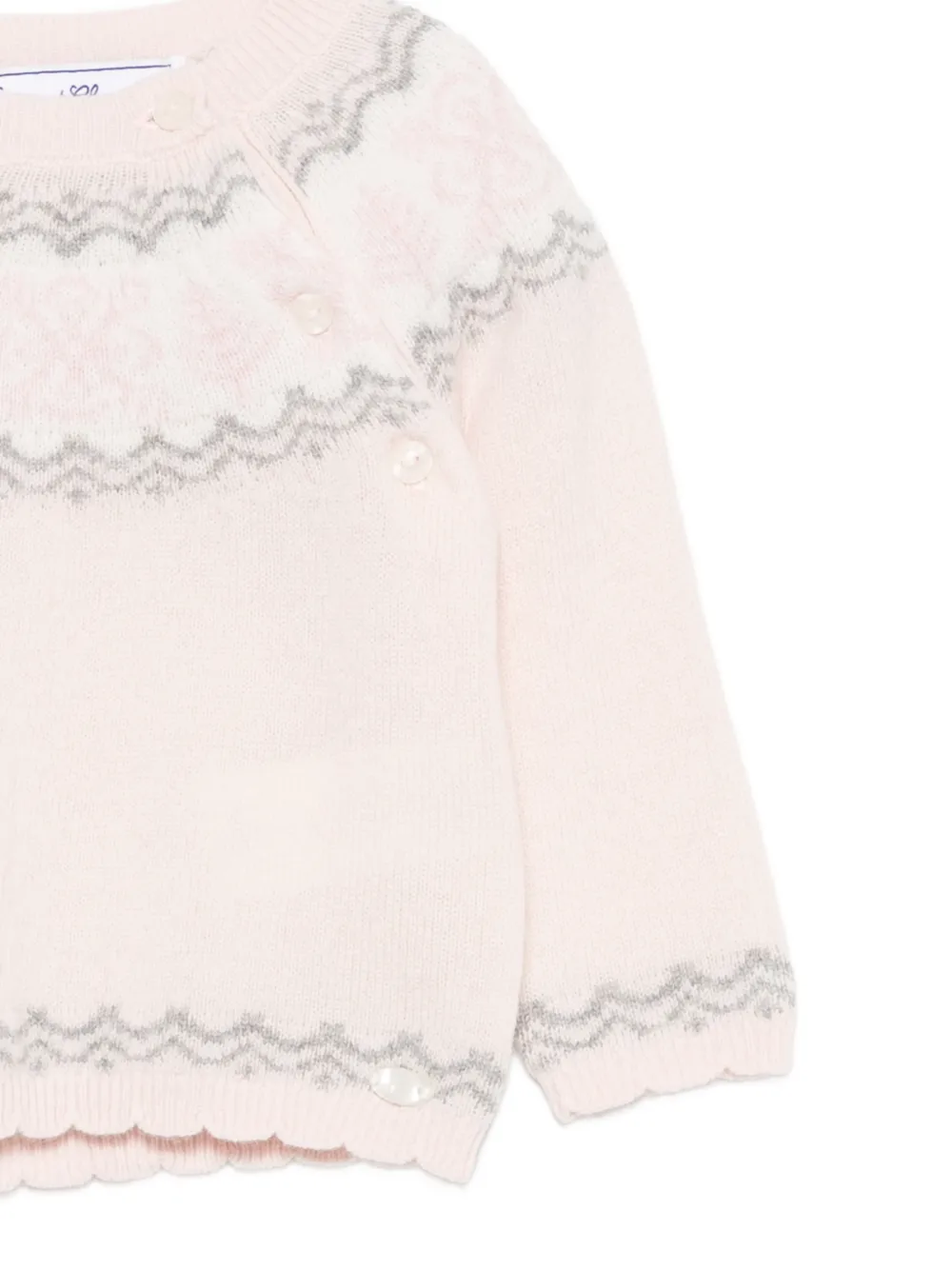 Tartine Et Chocolat Fair Isle scalloped sweater Roze