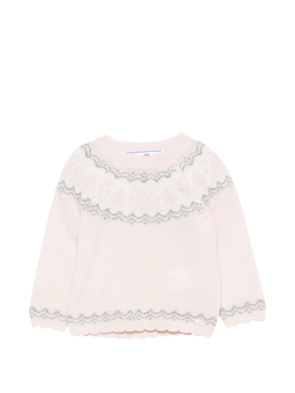 Tartine Et Chocolat Fair Isle scalloped sweater - Rosa