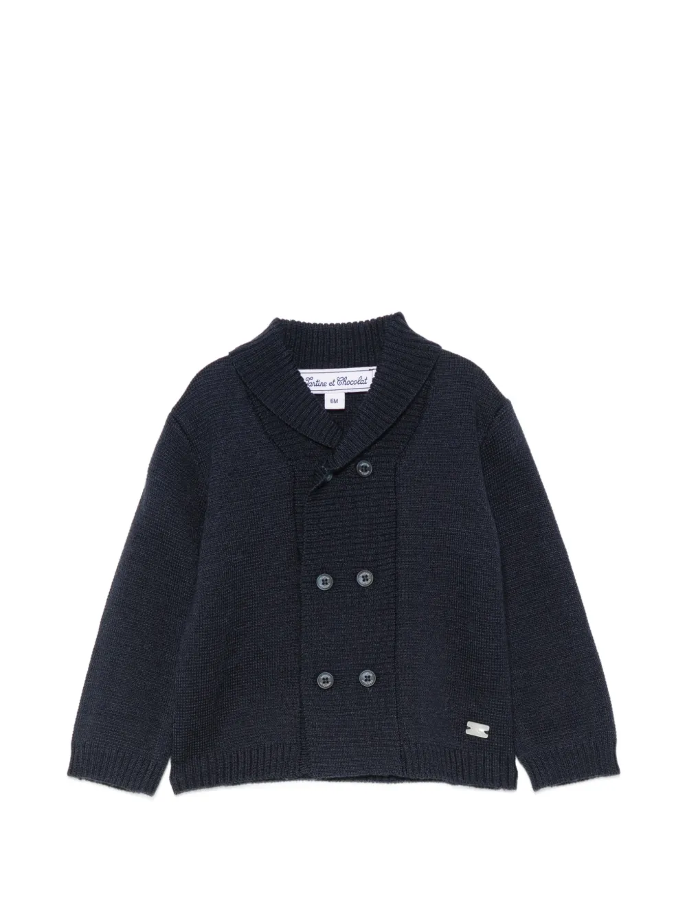 Tartine Et Chocolat double-breasted shawl-collar cardigan - Blu