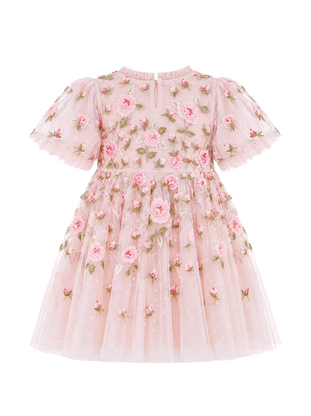 NEEDLE & THREAD KIDS Rose Bloom floral-embroidered tulle dress Roze