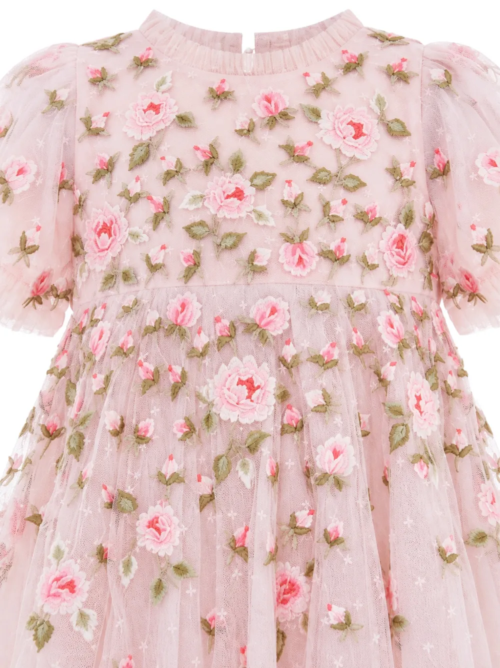 NEEDLE & THREAD KIDS Rose Bloom floral-embroidered tulle dress Roze