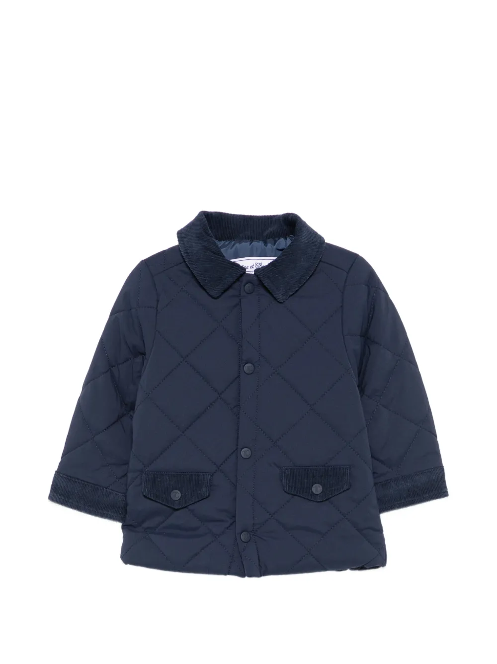 Tartine Et Chocolat corduroy-trim quilted jacket - Blu