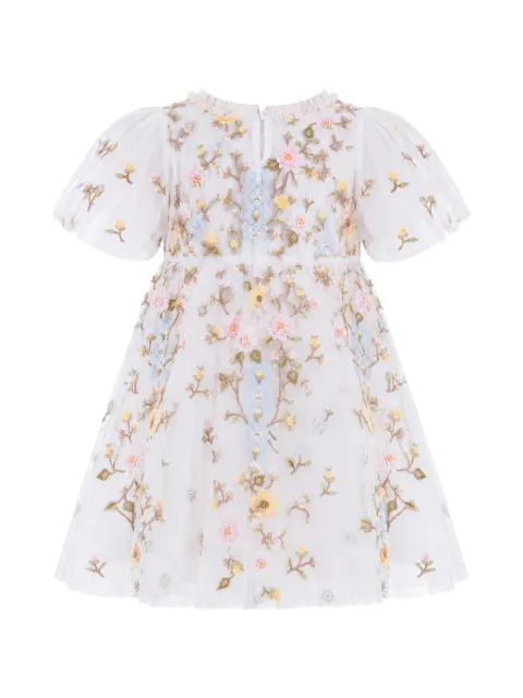 NEEDLE & THREAD KIDS Garden Rose floral-embroidered tulle dress